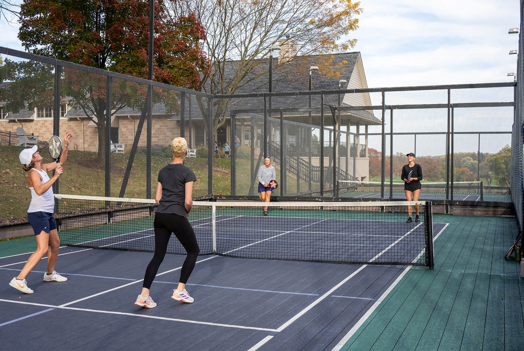 women playing tennis