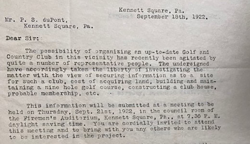 Club Meeting notice from 1922