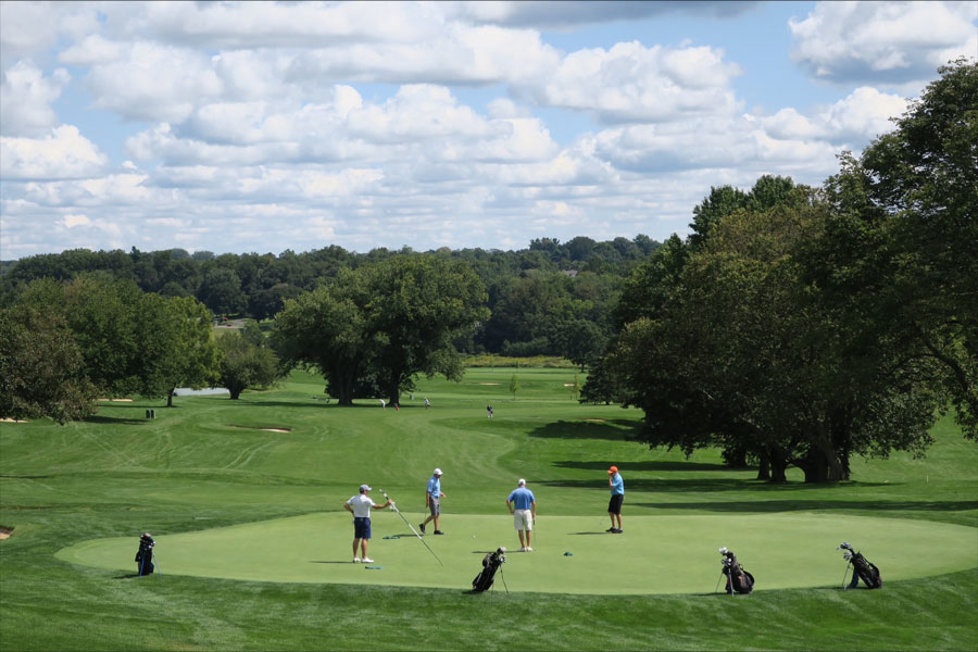 people golfing